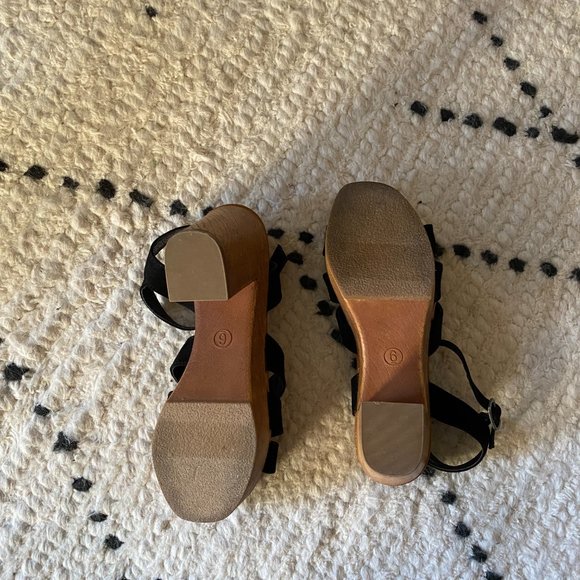 American Eagle Black Block Heel Sandals Size 6 - Picture 5 of 5